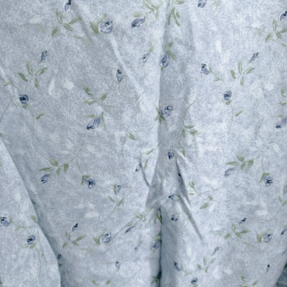 Carroll Reed Blue Floral Print 100% Cotton Flannel Full Lenght Nightgown. 1X - Picture 4 of 5